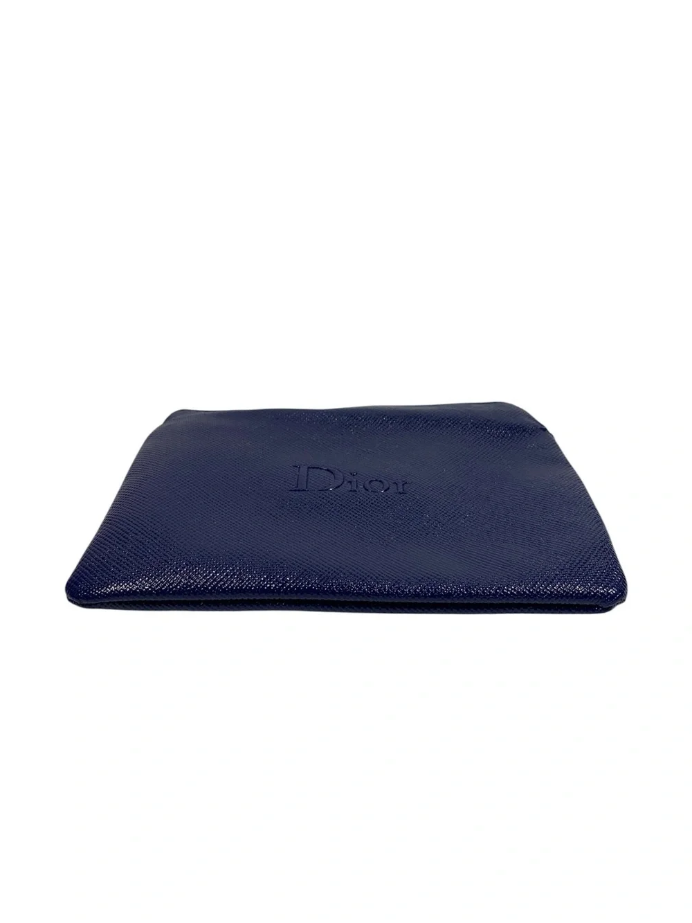 Dior Cosmetic Beauty Pouch VIP Leatherette Novelty GWP Deep Blue Embossed Logo